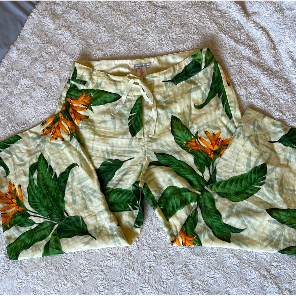 Tommy Bahama Silk Floral Wide Leg Cropped Pants Size 10 - Picture 4 of 6